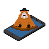 ID 6480467 | Día de la marmota Marmo en el teléfono. marmota en | Ilustración vectorial de stock ID 6480467 | Día de la marmota Marmo en el teléfono. marmota en | Ilustración vectorial de stock | CLIPARTO
